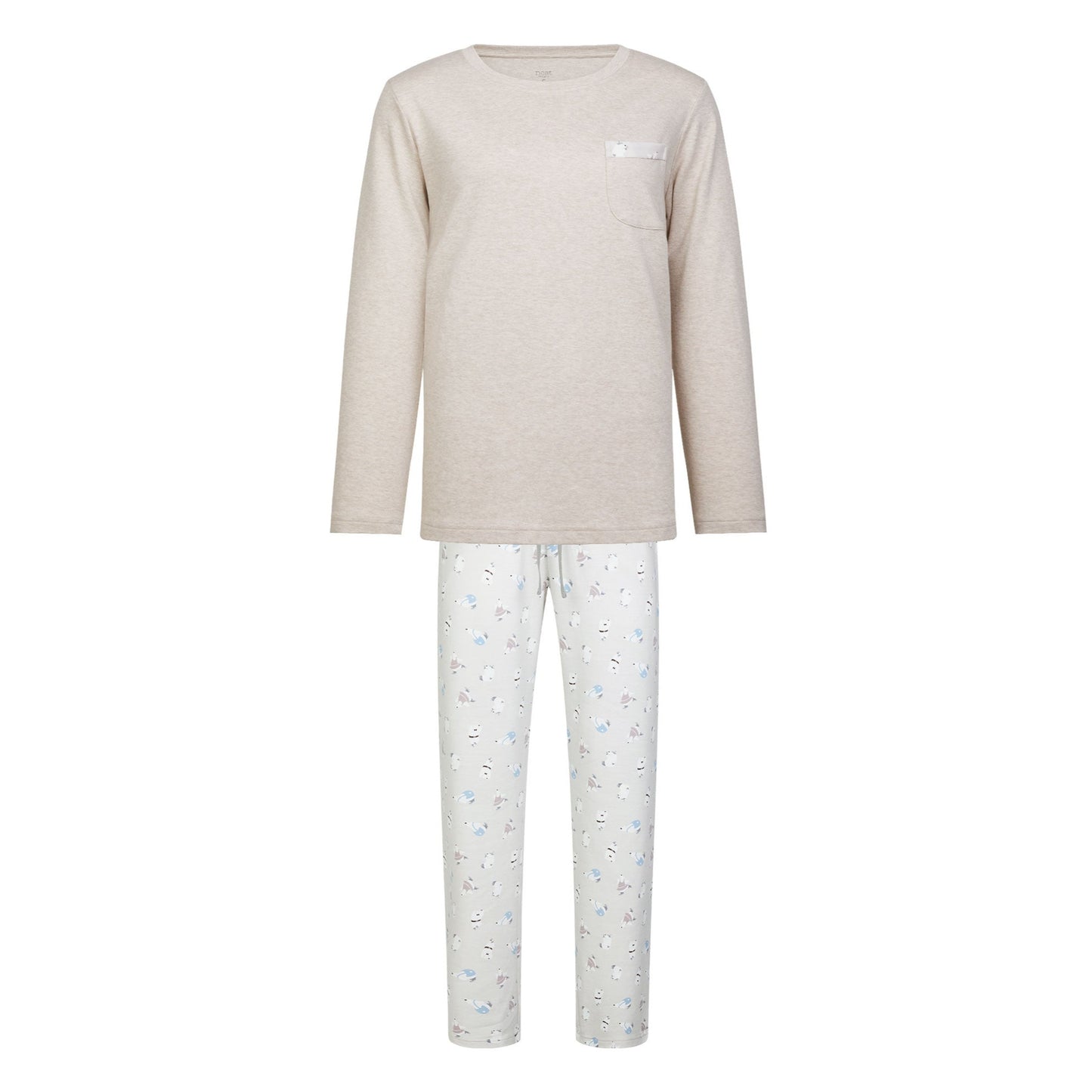 Women's Long Sleeve Pocket Tee PJ Set