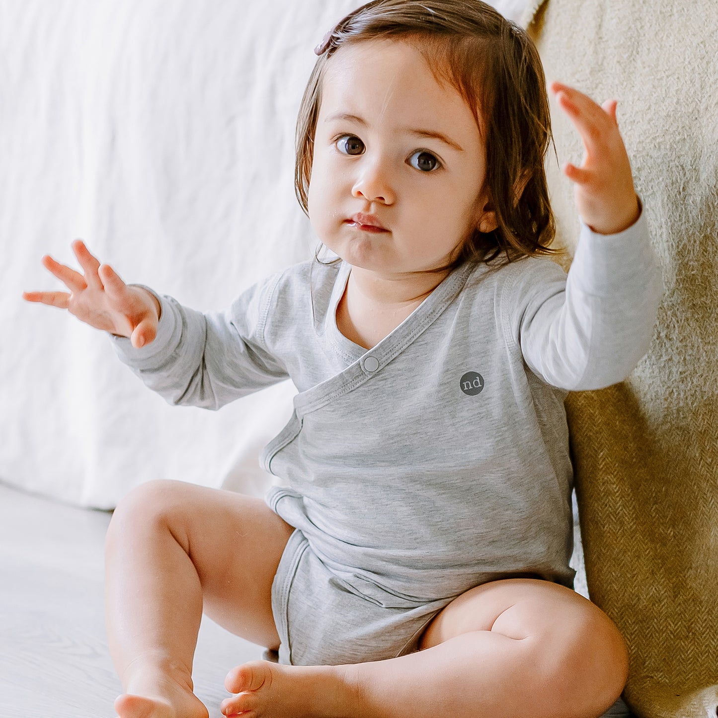 Basics Long Sleeve Kimono Onesie