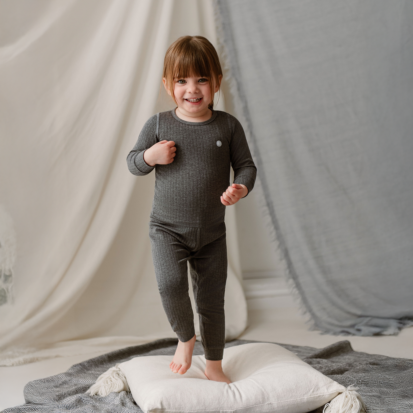 Basics Ribbed Long Sleeve PJ Set