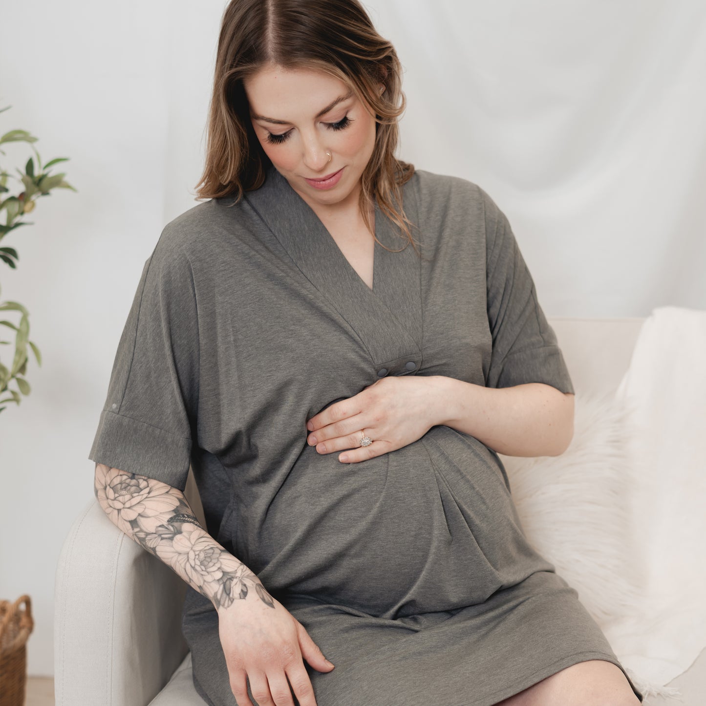 Nest Bump Women's Short Sleeve Nursing Dress