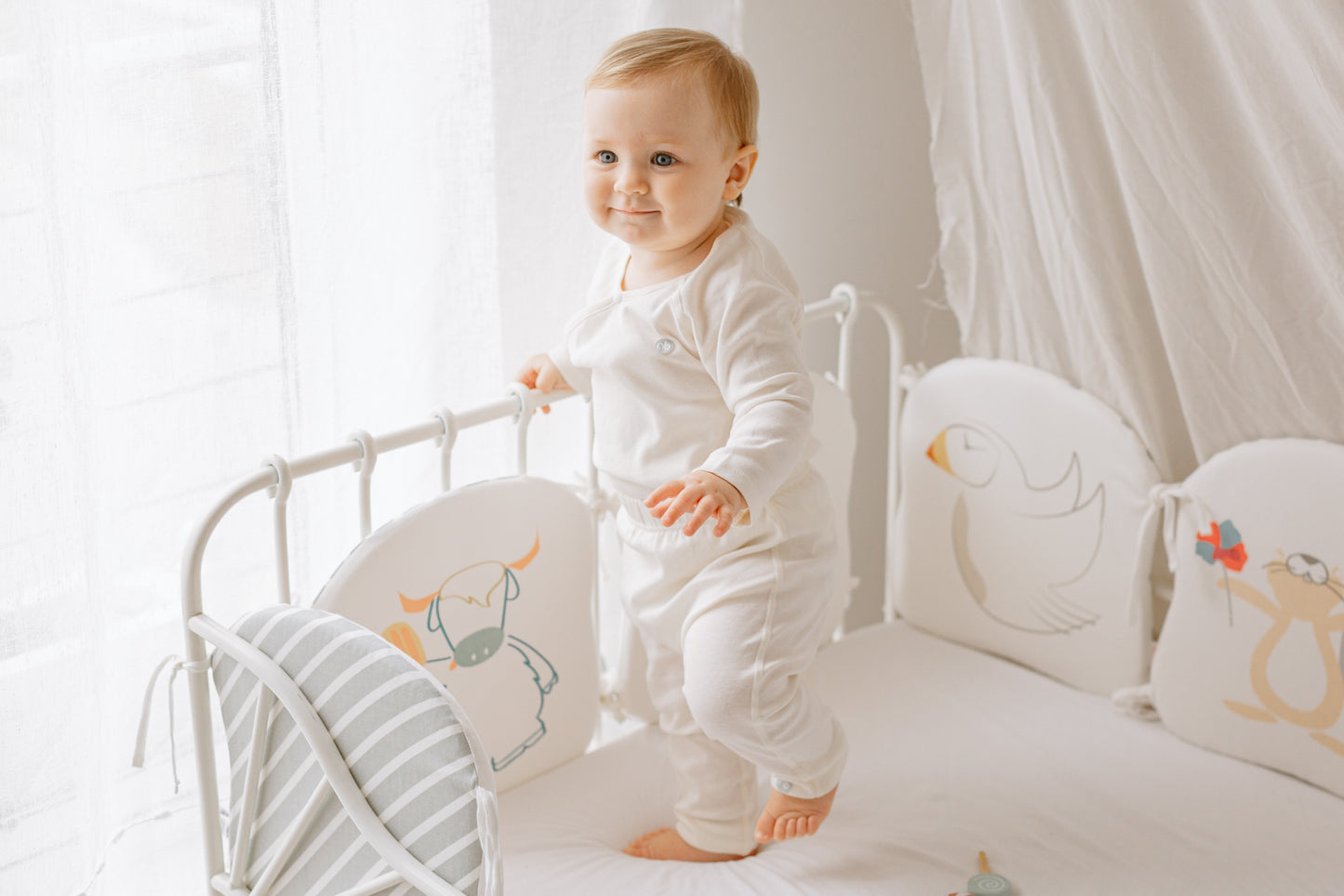 Basics Organic Cotton Ribbed Harem Pants (2 Pack) - White - Nest Designs
