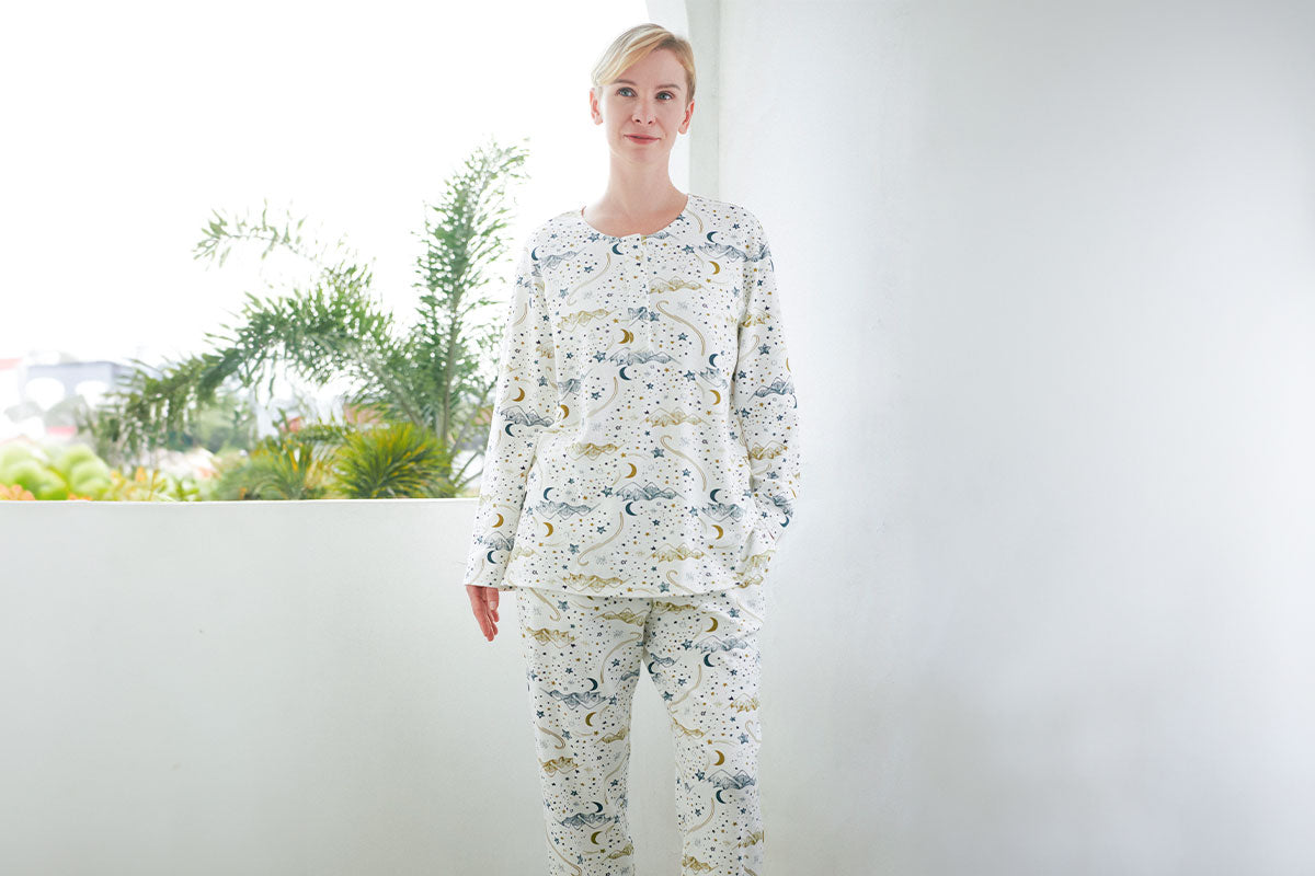 Women's Long Sleeve Nursing PJ Set