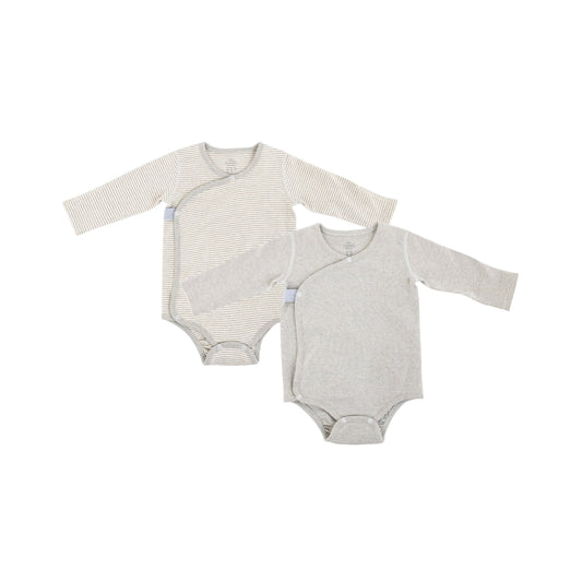 Basics Ribbed Kimono Long Sleeve Onesie (2 Pack)