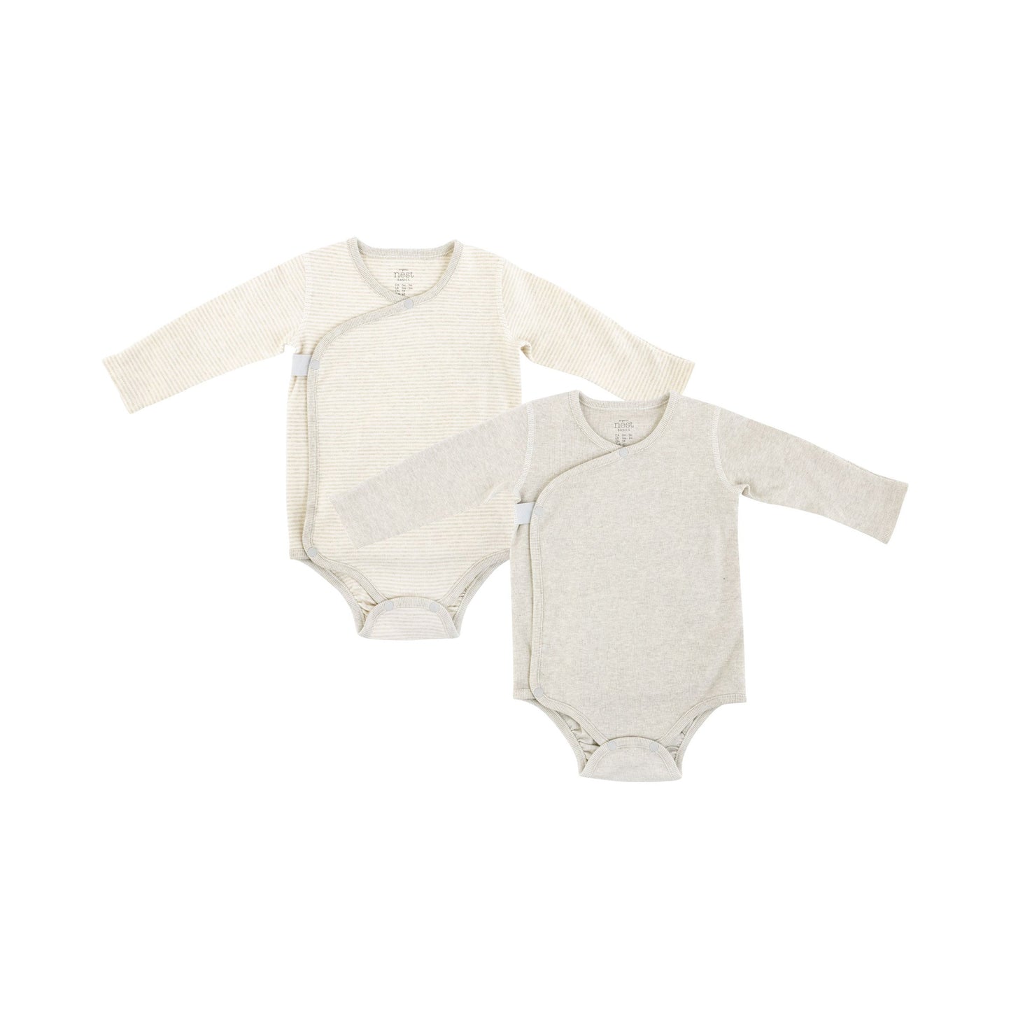 Basics Ribbed Kimono Long Sleeve Onesie (2 Pack)