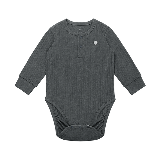 Basics Ribbed Long Sleeve Henley Onesie