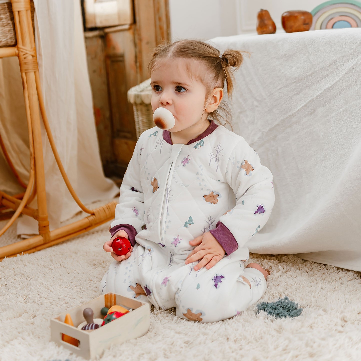 Quilted Long Sleeve Romper