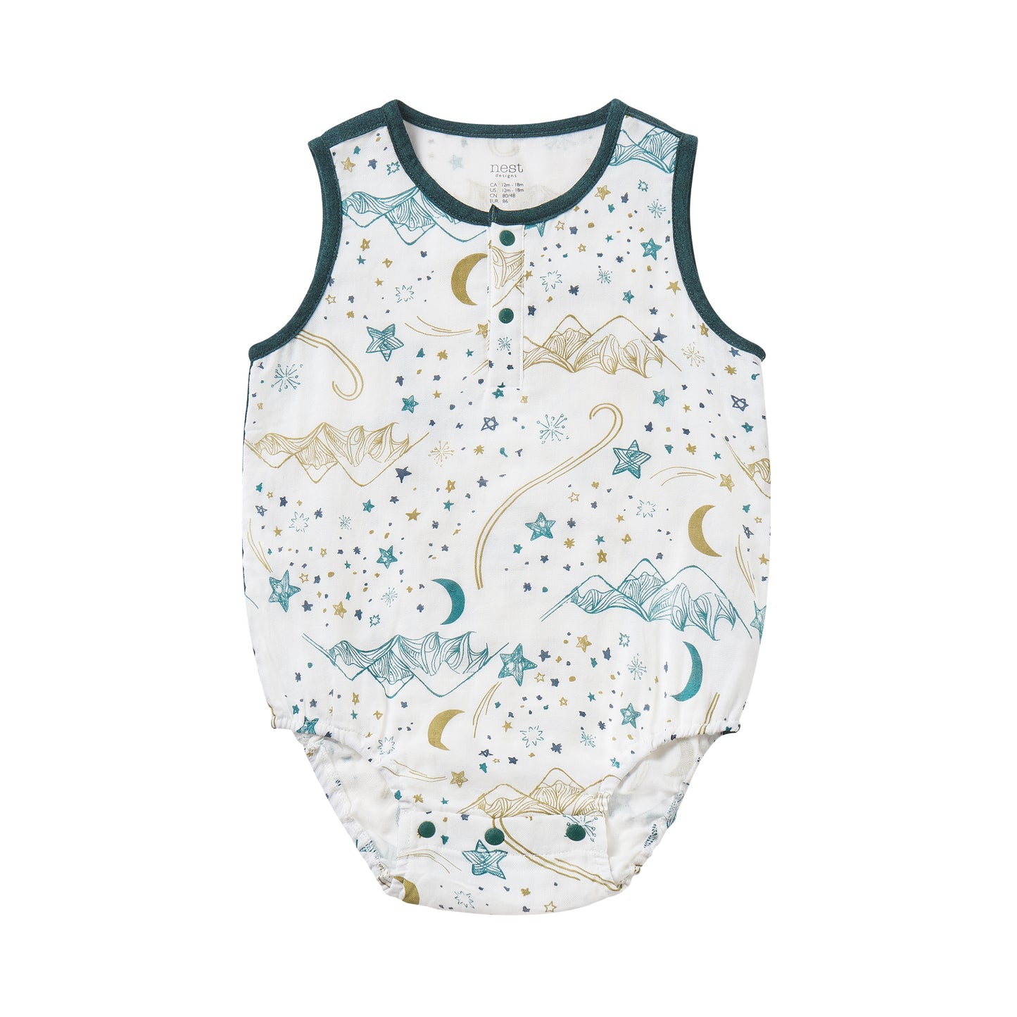 Sleeveless Henley Onesie