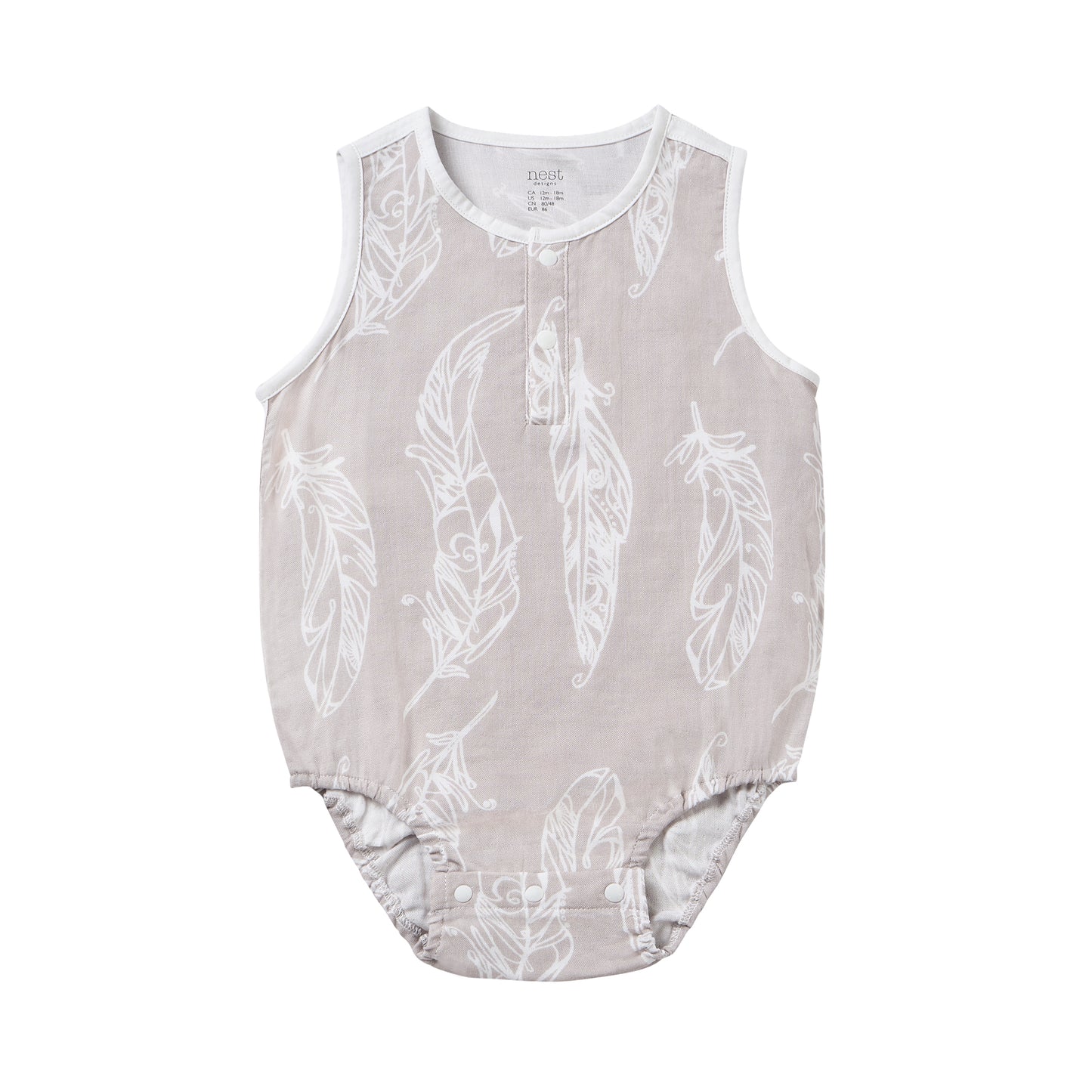 Sleeveless Henley Onesie